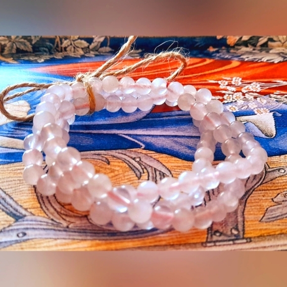 Set Of Three Rose Quartz Bracelts - Picture 1 of 5
